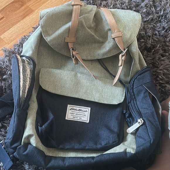 Eddie Bauer Olive and Navy Insulated Men's Backpack - Picture 1 of 5